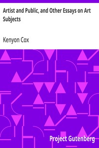 Artist and Public, and Other Essays on Art Subjects