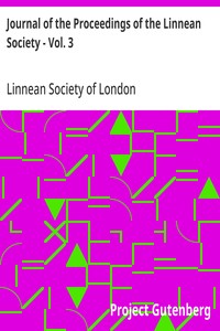 Journal of the Proceedings of the Linnean Society - Vol. 3 Zoology