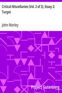 Critical Miscellanies (Vol. 2 of 3), Essay 2: Turgot
