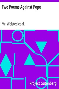 Two Poems Against Pope One Epistle to Mr. A. Pope and the Blatant Beast