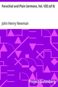 Parochial and Plain Sermons, Vol. VIII (of 8)