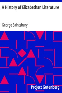 A History of Elizabethan Literature