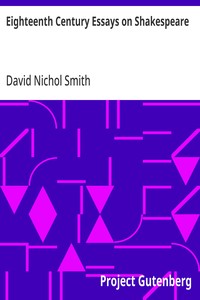 Eighteenth Century Essays on Shakespeare
