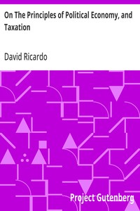 On The Principles of Political Economy, and Taxation