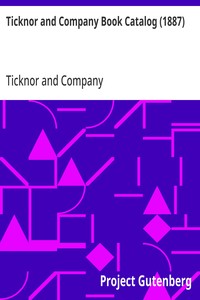 Ticknor and Company Book Catalog (1887)