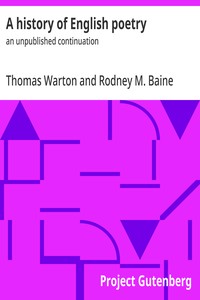A history of English poetry