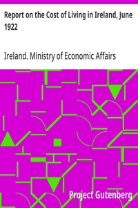 Report on the Cost of Living in Ireland, June 1922