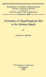 Systematics of Megachiropteran Bats in the Solomon Islands