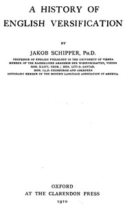 A History of English Versification