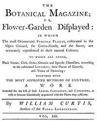 The Botanical Magazine,  Vol. 13  Or, Flower-Garden Displayed