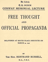 Free Thought and Official Propaganda