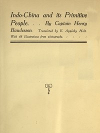 Indo-China and its primitive people