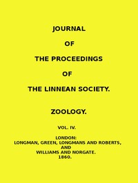 Journal of the Proceedings of the Linnean Society - Vol. 4  Zoology