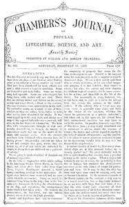 Chambers's Journal of Popular Literature, Science, and Art, No. 686  February 17, 1877
