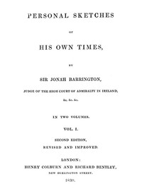 Personal sketches of his own times, Vol. 1 (of 3)