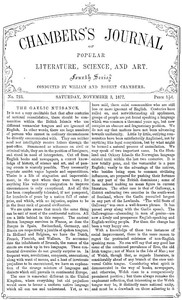 Chambers's Journal of Popular Literature, Science, and Art, No. 723 November 3, 1877