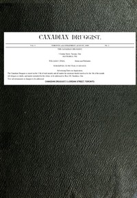 The Canadian Druggist, Vol., 1, No. 2; August, 1889