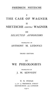 The Case of Wagner Complete Works, Volume 8