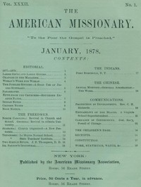 The American Missionary — Volume 32, No. 01, January, 1878