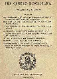 Correspondence of the Family of Haddock, 1657-1719  The Camden Miscellany: Volume the Eighth
