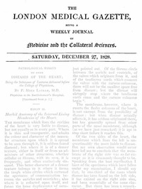 The London Medical Gazette; December 27, 1828 Being a Weekly Journal of Medicine and the Collateral Sciences