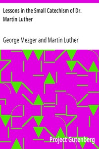 Lessons in the Small Catechism of Dr. Martin Luther For the Senior Department of Lutheran Sunday-Schools and for General Use