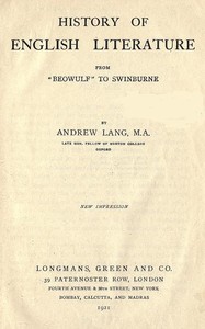 History of English Literature from "Beowulf" to Swinburne