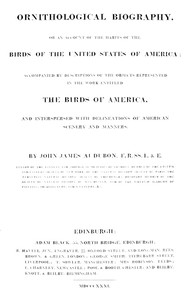 Ornithological biography, Vol. 1 (of 5)