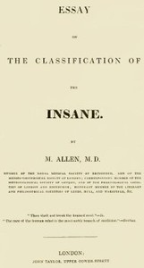 Essay on the Classification of the Insane