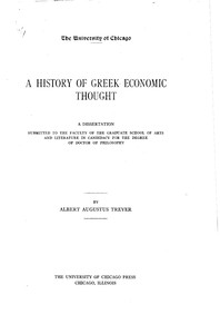 A History of Greek Economic Thought