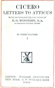 Cicero: Letters to Atticus, Vol. 1 of 3