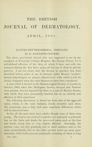 The British Journal of Dermatology, April 1905