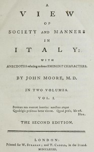 A View of Society and Manners in Italy, Volume 1 (of 2)  With Anecdotes Relating to some Eminent Characters