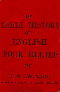 The Early History of English Poor Relief
