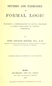 Studies and Exercises in Formal Logic