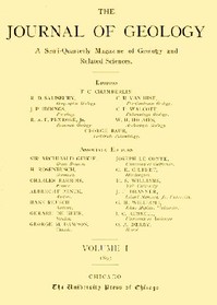 The Journal of Geology, January-February 1893 A Semi-Quarterly Magazine of Geology and Related Sciences
