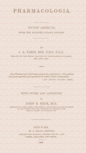 Pharmacologia  Fourth American, from the Seventh London Edition
