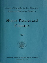 Motion pictures and filmstrips, 1971
