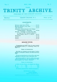 The Trinity Archive, Vol. I, No. 7, May 1888