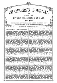 Chambers's Journal of Popular Literature, Science, and Art, Fifth Series, No. 6, Vol. I, February 9, 1884