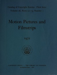 Motion pictures and filmstrips, 1972