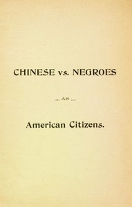 Chinese vs. Negroes as American Citizens  Mr. Scottron's Views on the Advantages of the Proposed Negro Colonization in South America