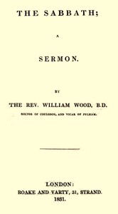 The Sabbath: A Sermon