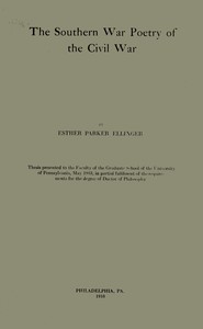 The Southern war poetry of the Civil War