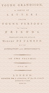 Young Grandison, volume 2 (of 2)  A series of letters from young persons to their friends