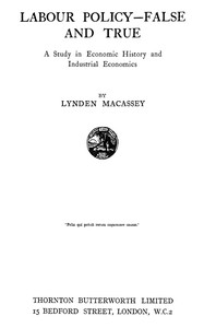 Labour policy—false and true