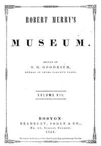 Robert Merry's Museum, Vol. VII, No. 1-6