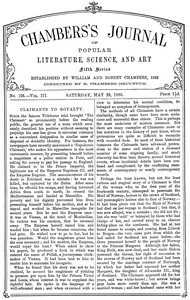 Chambers's Journal of Popular Literature, Science, and Art, fifth series, no. 126, vol. III, May 29, 1886