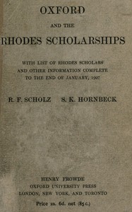 Oxford and the Rhodes Scholarships