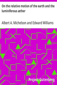 On the relative motion of the earth and the luminiferous æther